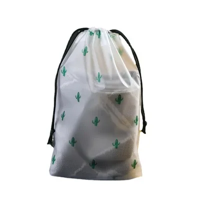 

ECO Friendly Clear transparent plastic frosted gift bag promotional drawstring pouch, Same a s picture