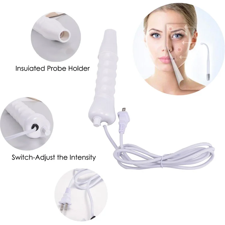 

Portable High Frequency Multifunction Skin Therapy Wand Facial Skin Tightening Acne Spot Scar Removal Electrotherapy Device, White