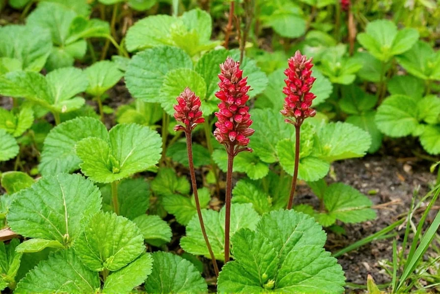 Crimson clover seeds germinating in soil with young sprouts