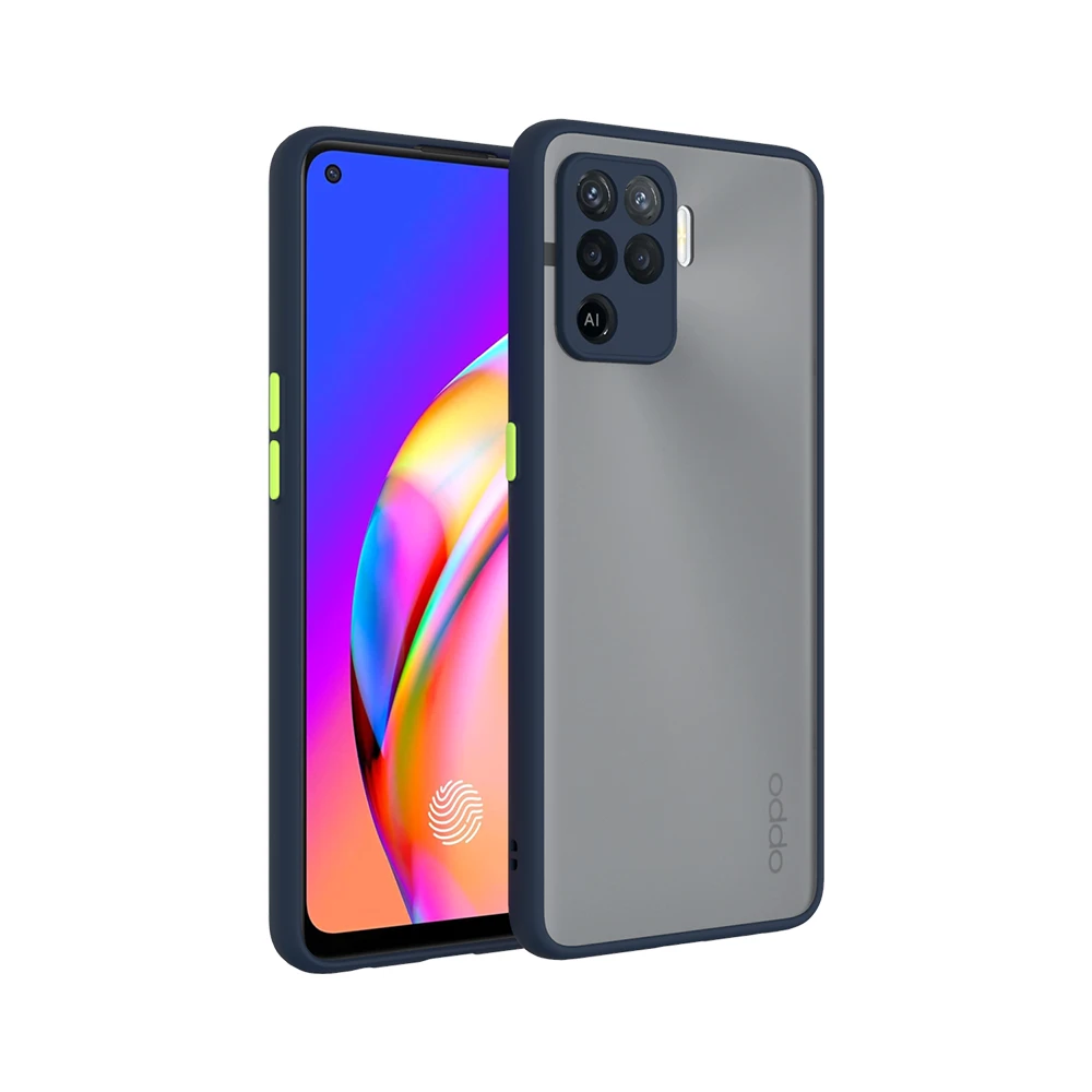 

Fashion Mixed Color Translucent Matte PC Hard Back TPU Hybrid Cover smoke Case For Oppo F19 Pro