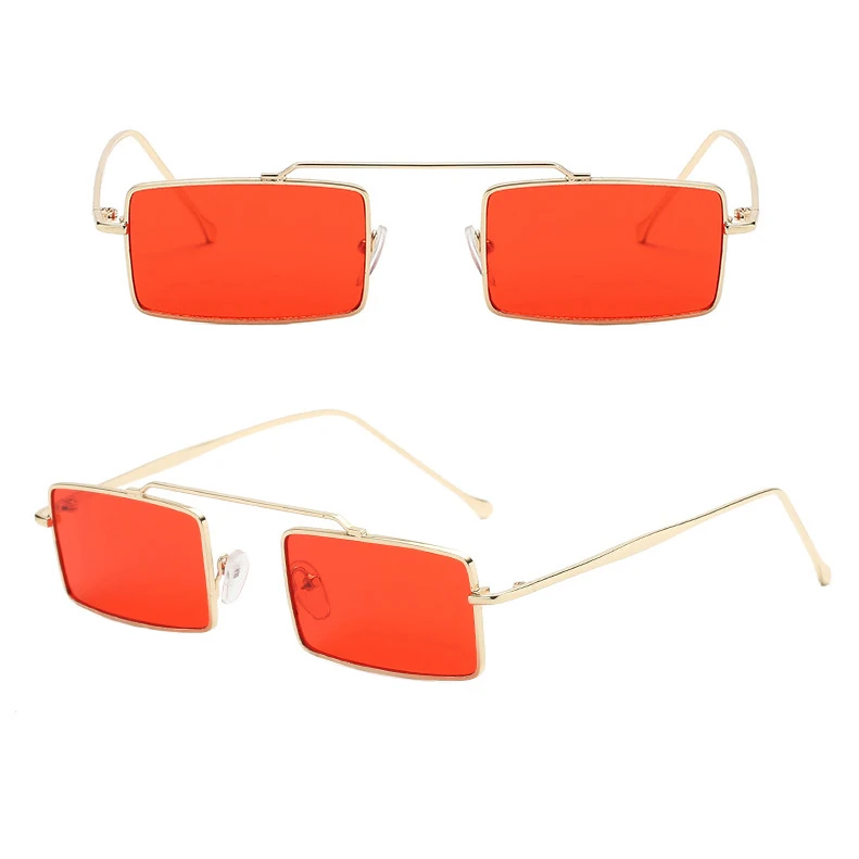 

Fashion OEM square With Nose Pads Double Bridge design logo Metal Sunglasses sun glasses, Any color is available