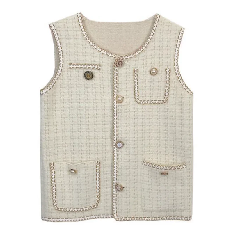 

Ladies' Vest Jacket Women's Mink Velvet Loose Waistcoat Wear Vest With Vest And Knitted Cardigan, As photo
