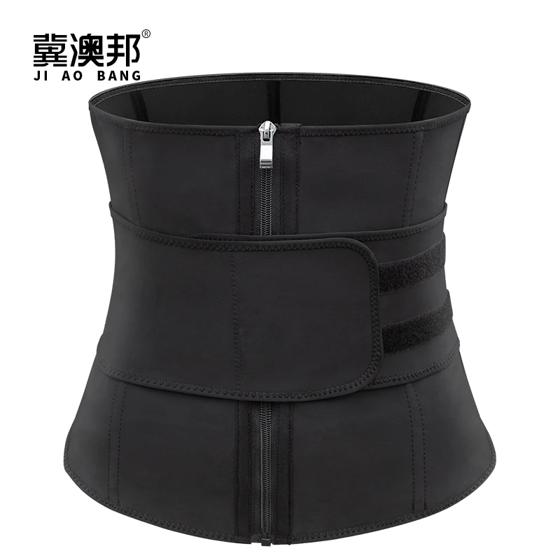 

Amazon Best Double Compression Belt Waist trimmer Latex waist trainer corset, Black