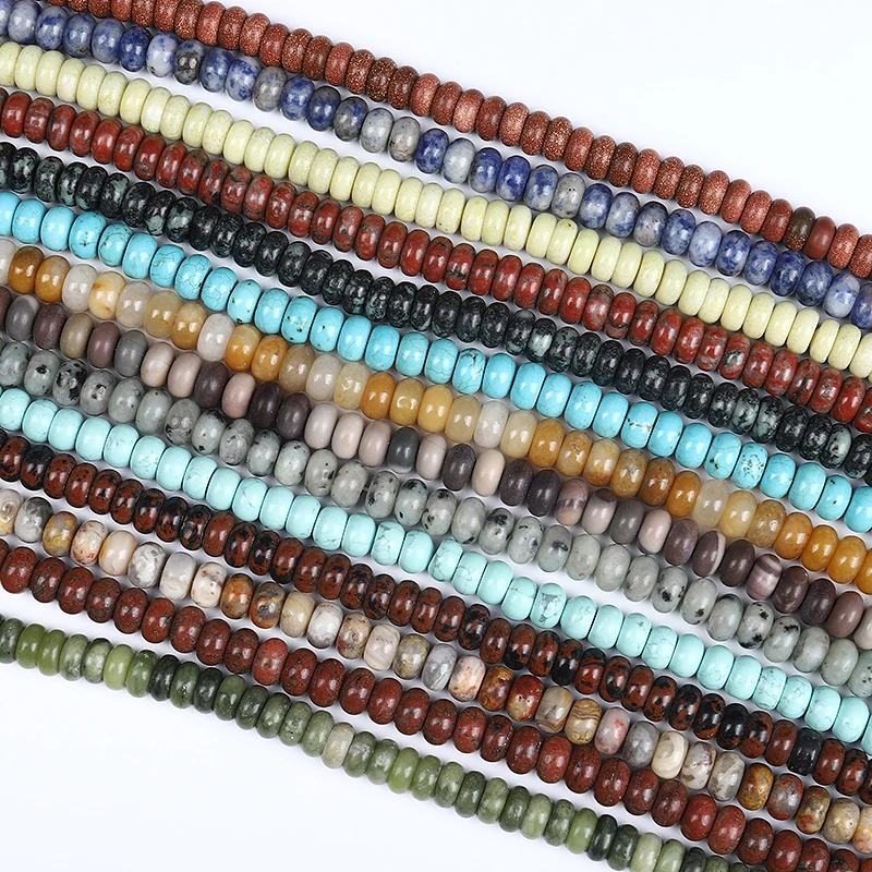 

Natural Abacus Beads Lapis Lazuli Amazonite Tiger Eye  Rainbow Abacus Beads DIY Necklace Bracelet