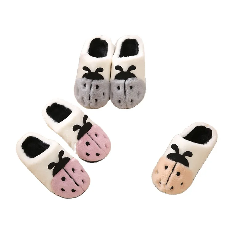 

Children's plush home shoes Korean cartoon cotton shoes for boys and girls