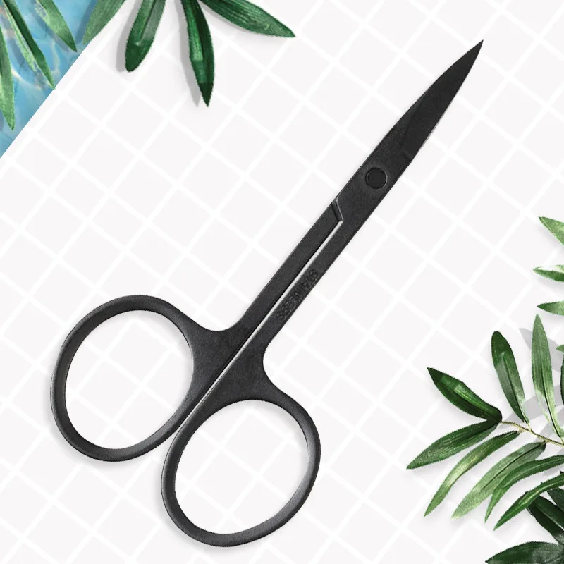 

QC high quality Makeup Tools, eyelash eyebrow trimmer Cosmetic Scissors beauty scissors black and Steel silver, Sliver black gold
