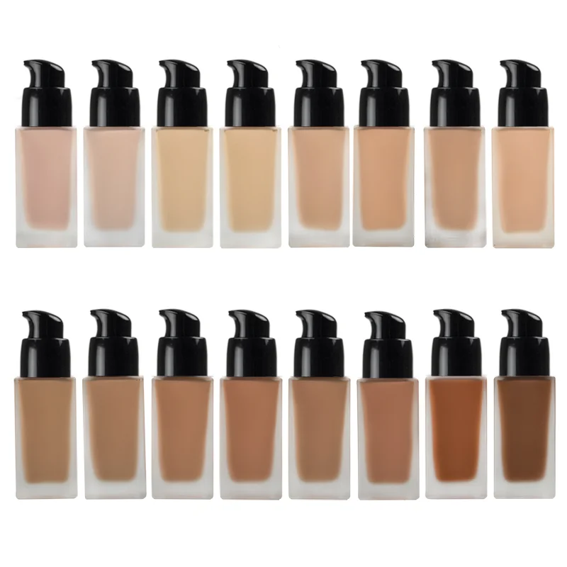 

Wholesale No Logo Liquid Makeup Foundation 16 Colors Private Label Liquid Foundation