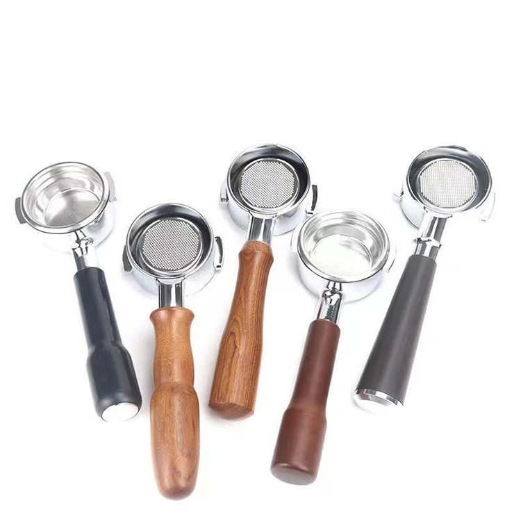 

51mm 54mm 58mm Coffee Bottomless Portafilter With Wood Handle Barista Tools Coffee Accessories