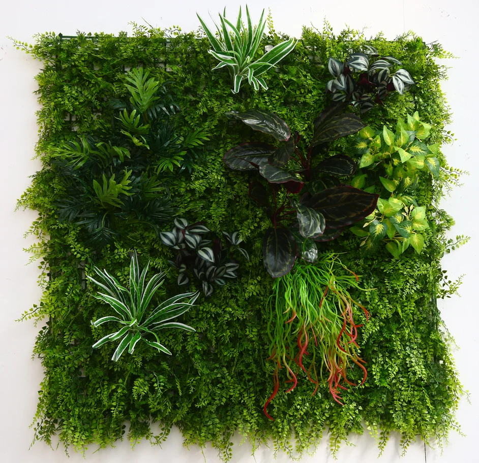 

100cmx100cm Customized Cheap Small Leaves Wall Hanging Plants Outdoor Green Wall Decoration Artificial Plant Wholesale