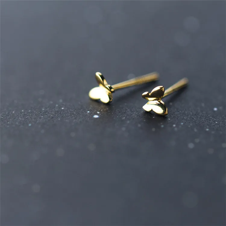 

SP Gold Butterfly Stud Earrings S925 Sterling Silver Butterfly Stud Earrings