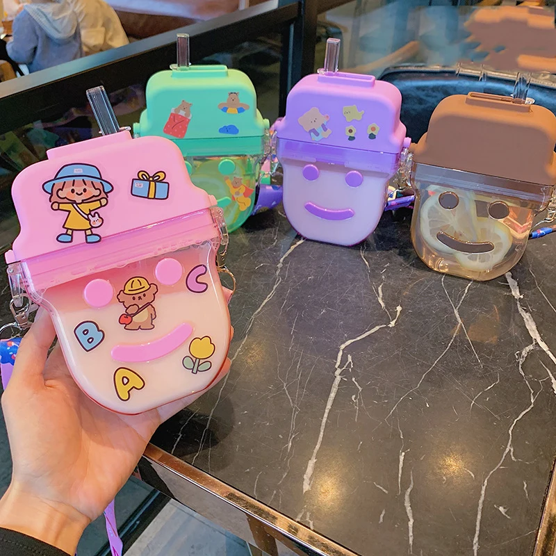 

BM9403 2021 Hot Sale Cute Mini Ice Cream Plastic Water Bottle Drink Purses Kids Popsicle Cups Water Bottle Bags For Drink Purse
