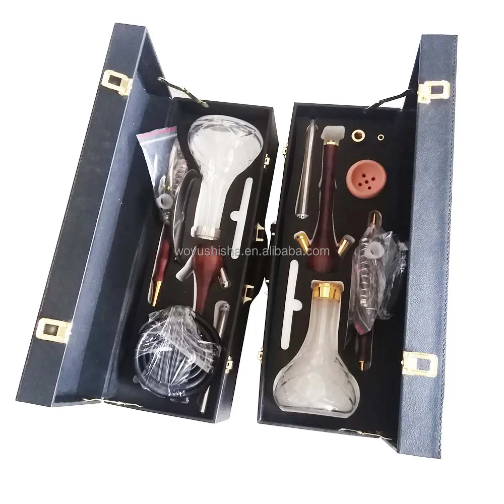 

Guangzhou WOYU wholesale safe package wood hookah shisha with suitcase