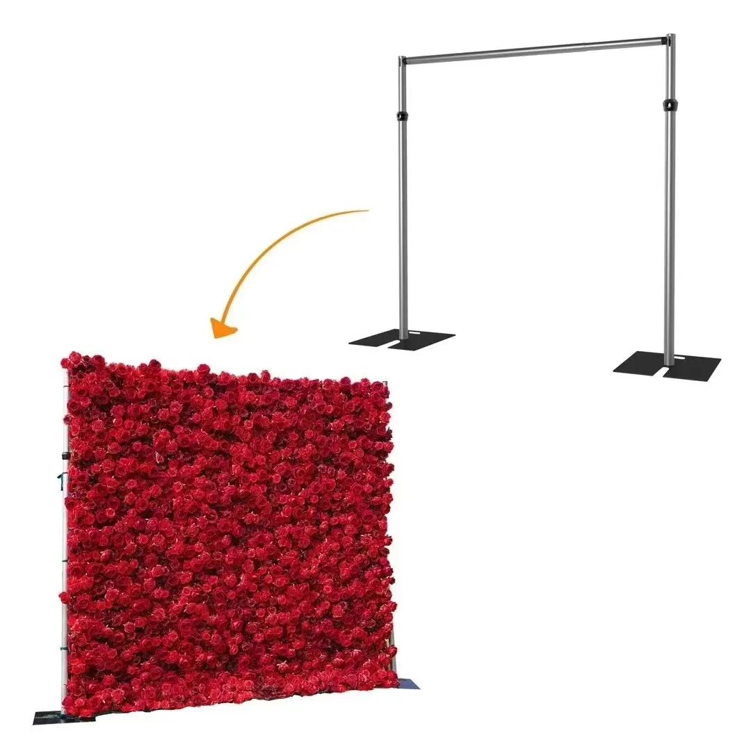L06634 Wedding Party Metal Flower Wall Frame Circle Round Wedding Event Stage Portable Pipe Scalable Stand Arch Backdrop