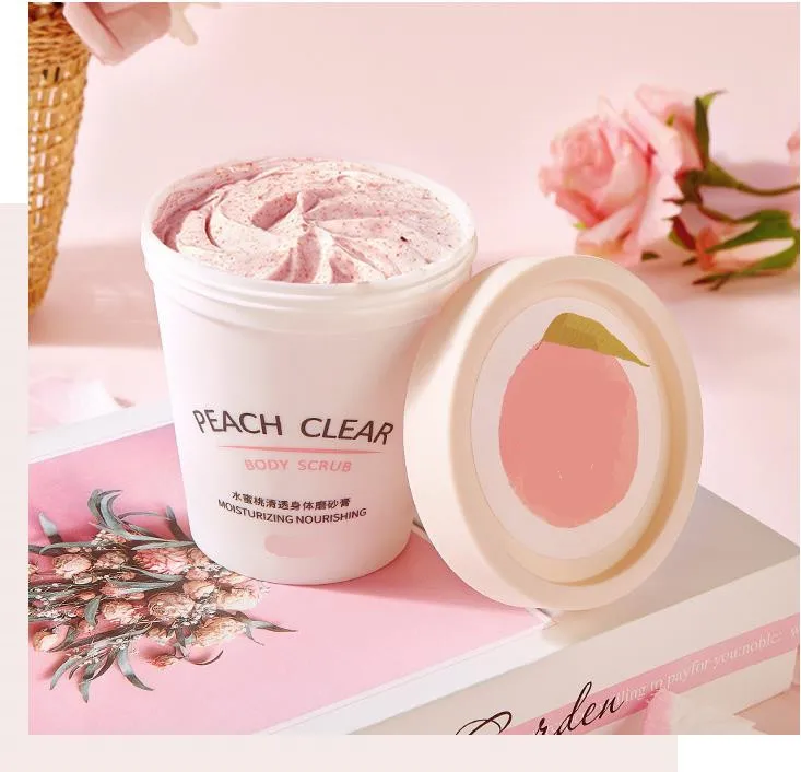 

Peach Scrub New Arrival Peach Exfoliating Remove Dead Skin Nourishing Body Scrub For Spa Massage Bathing OEM private label scrub