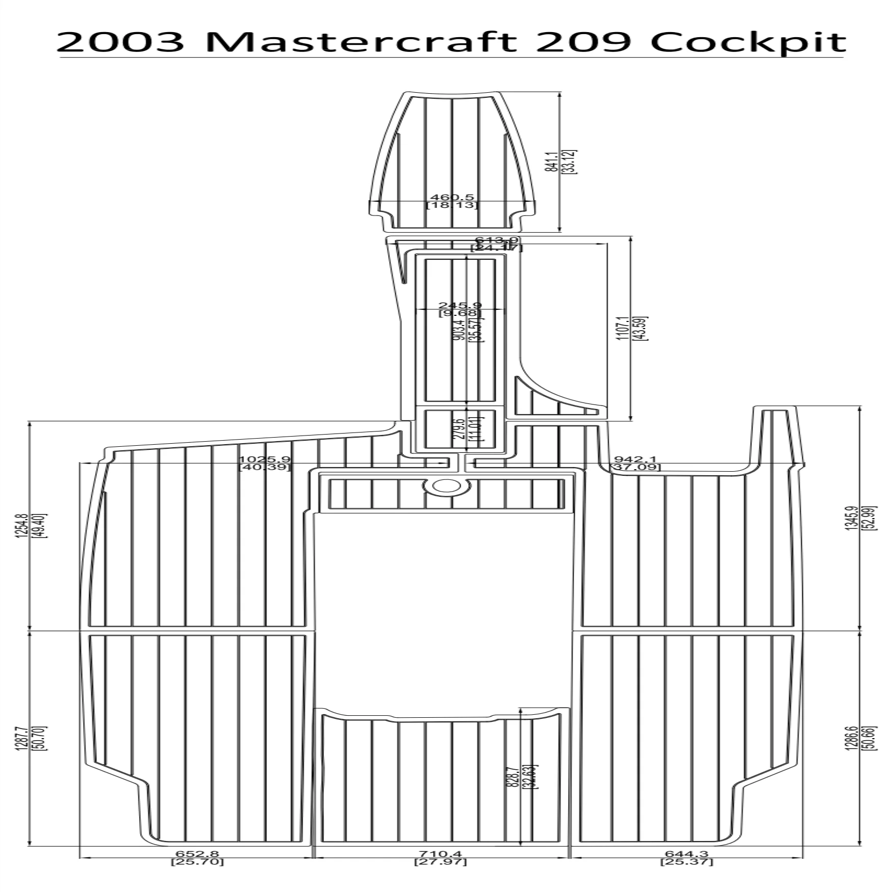 

2003 Mastercraft 209 Cockpit Pad Boat EVA Faux Teak Decking Floor 1/4" 6mm