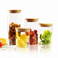 

BOROSILICATE GLASS JAR Kitchen Storage Jar With Acacia Wood Lid