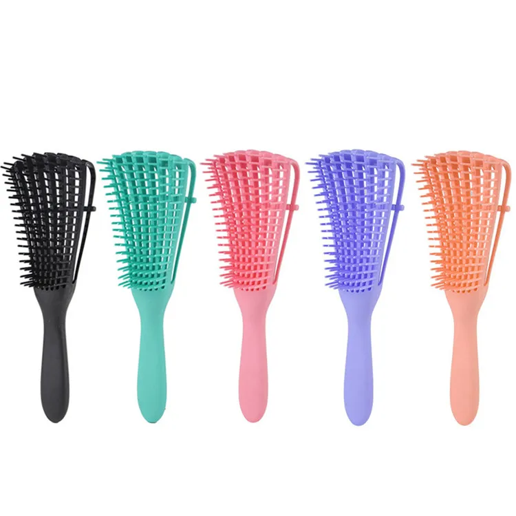 

Professional Custom Logo Pink 4c Curly Wet Afro Textured Detangling Brush for Natural Black Hair or Long Thick, Green, black, pink,customized color accepted