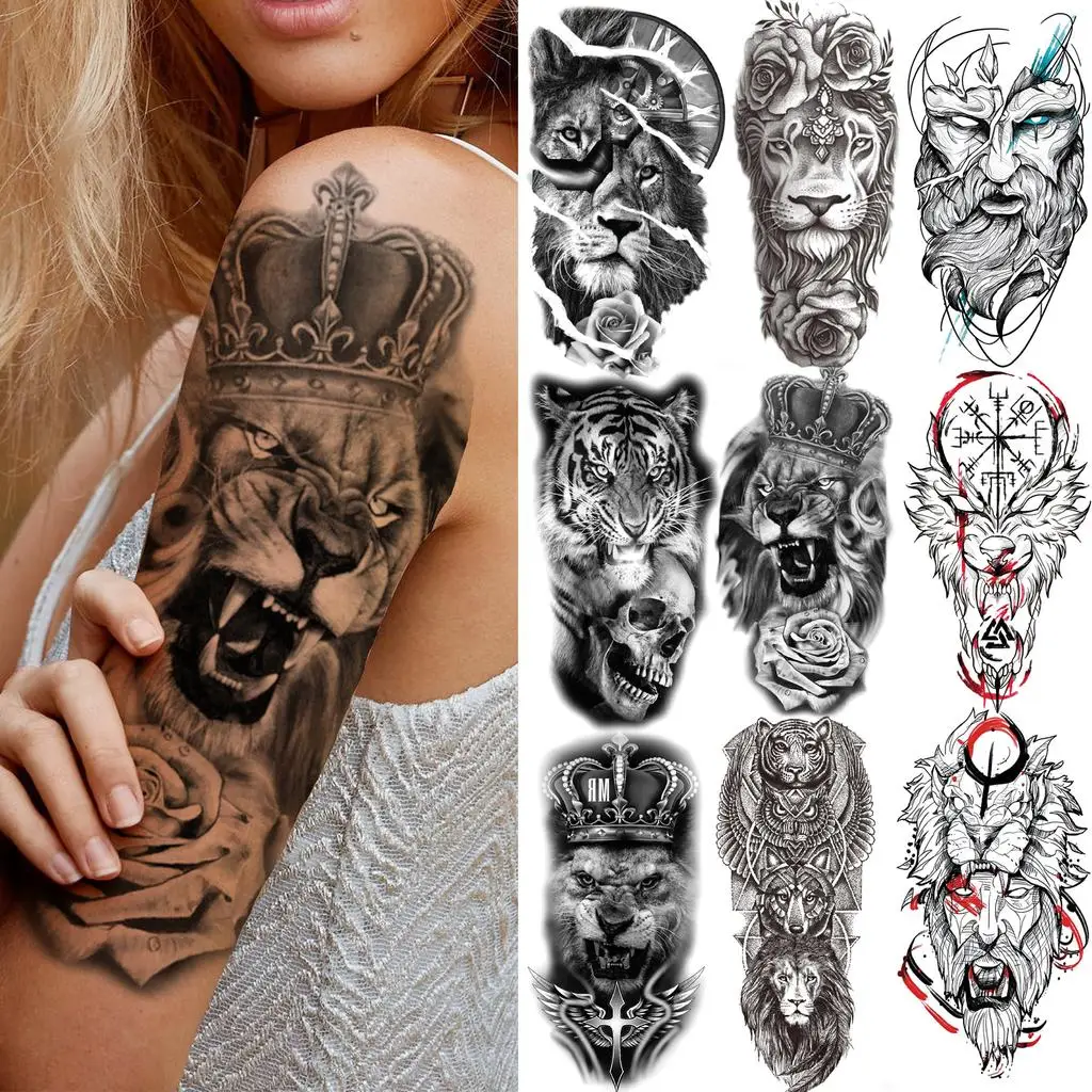 

Wholesale Custom Temporary Tattoo Sticker 3d Semi Permanent Body Tatoo Sticker Temporal Paper For Men, Black