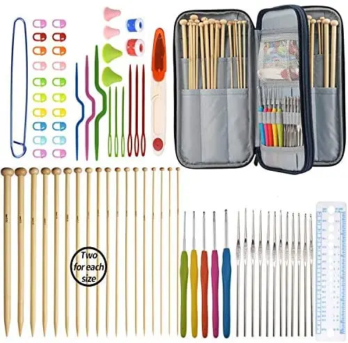 

Knitting Needles Set Lace Crochet Hook, Accessories and Crochet Case,knitting starter kit
