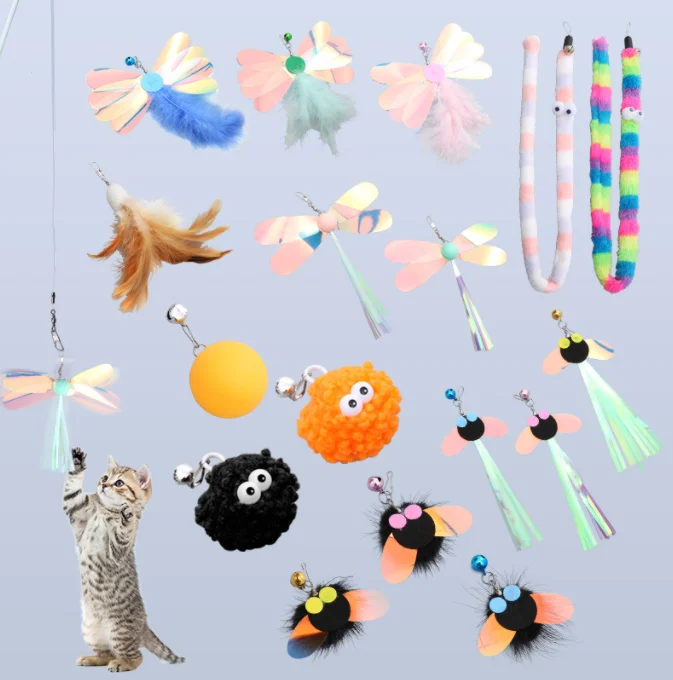 

Wholesale New Cat Toy Sequin Series Funny Cat Stick Replacement Head Cat Toy