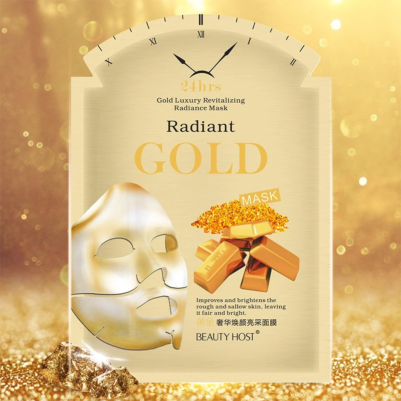 

OEM ODM best selling Silk 24K gold whitening facial mask Revitalizing Anti-wrinkle Radiant Silk Facial Mask 24k face gold mask