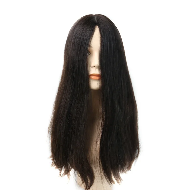 

Human Hair Wigs Brown Color Handtied Jewish Wig Top Quality European Silk Swiss Lace Remy Hair Silky Straight Wave Long Small