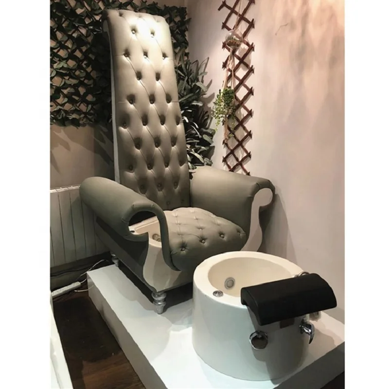 

Luxury New Style Nail Salon Pipeless Whirlpool Magnet Jet King Queen Princess Foot Spa Throne Pedicure Chair, Optional