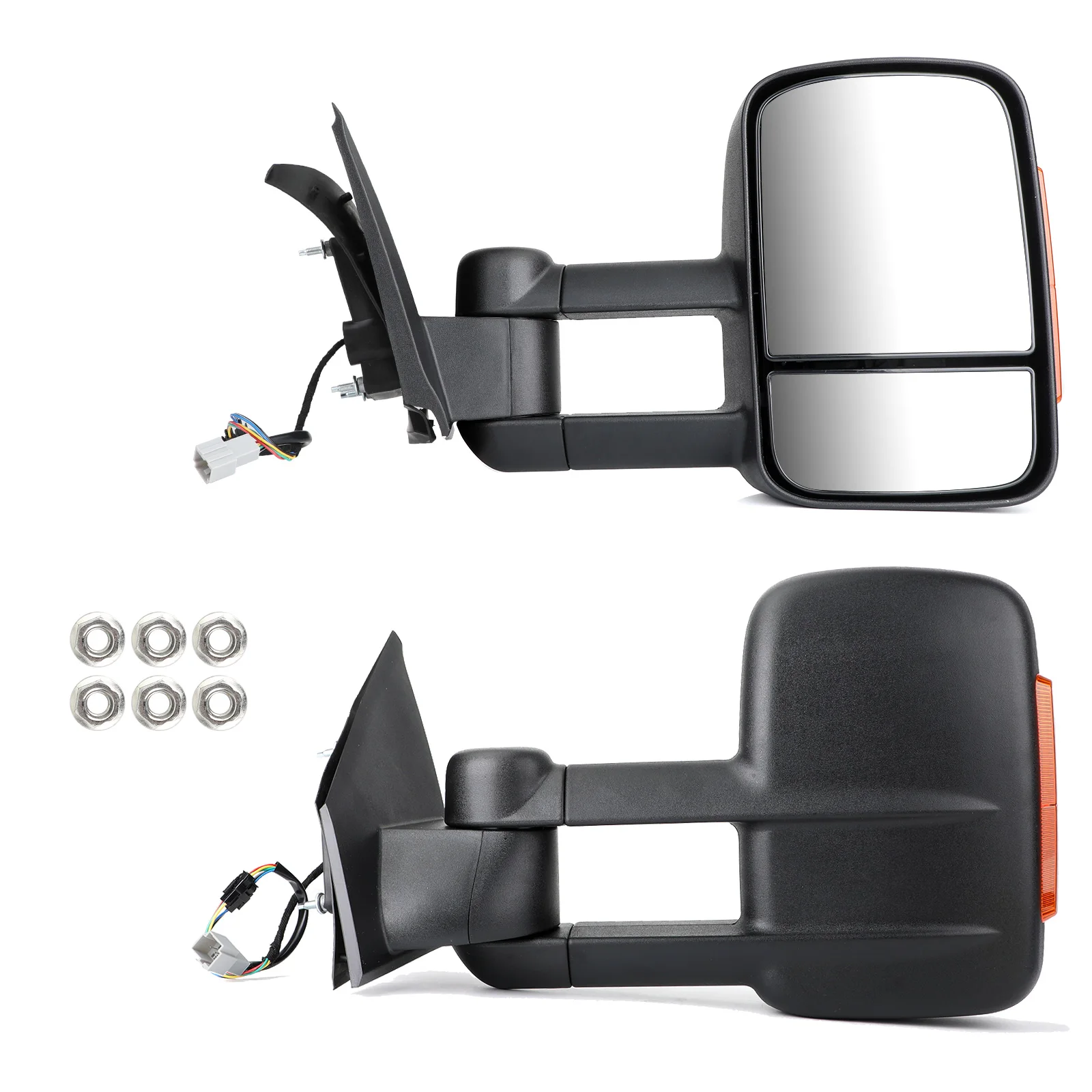 

Areyourshop Extendable Towing Mirrors For Mazda BT-50 2012 13 14 15 16 17 18 19 20+2PCS With Indicators Black