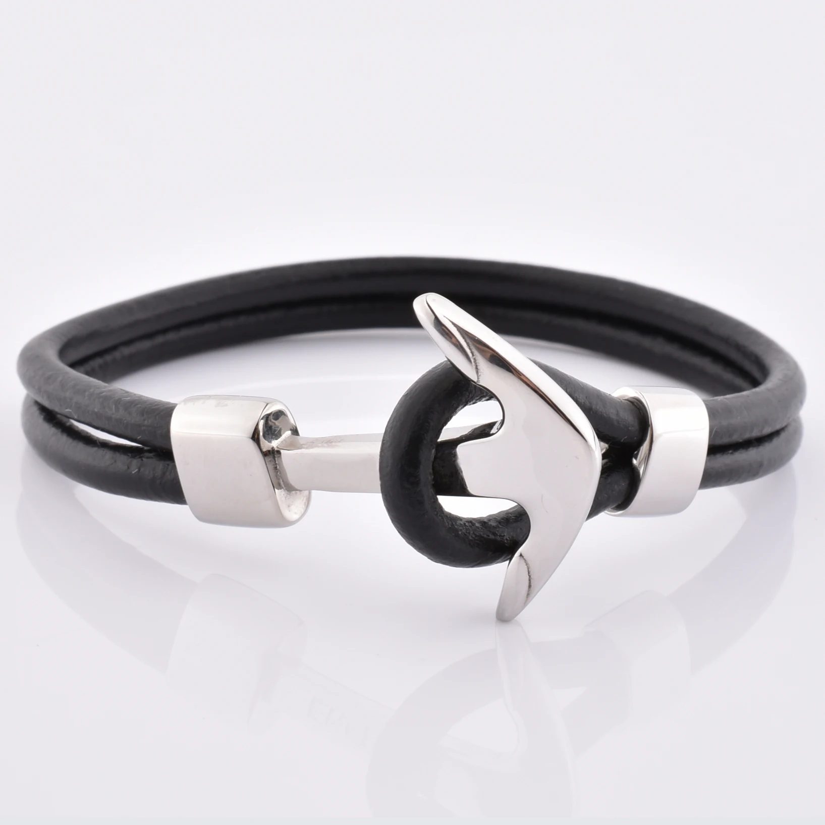 

Wholesale New Designer High Quality Steel Silver Anchor With Logo Bracelet For Men