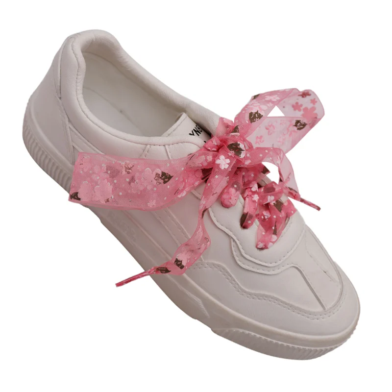 

Weiou Manufacturer New Arrive Shoe Accessories Support Custom Logo And Color Pink Flat Snow Yarm Printed Shoelaces, Customized