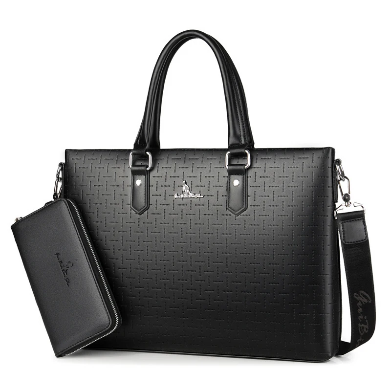 

Men's PU leather shoulder bag business messenger bag casual briefcase