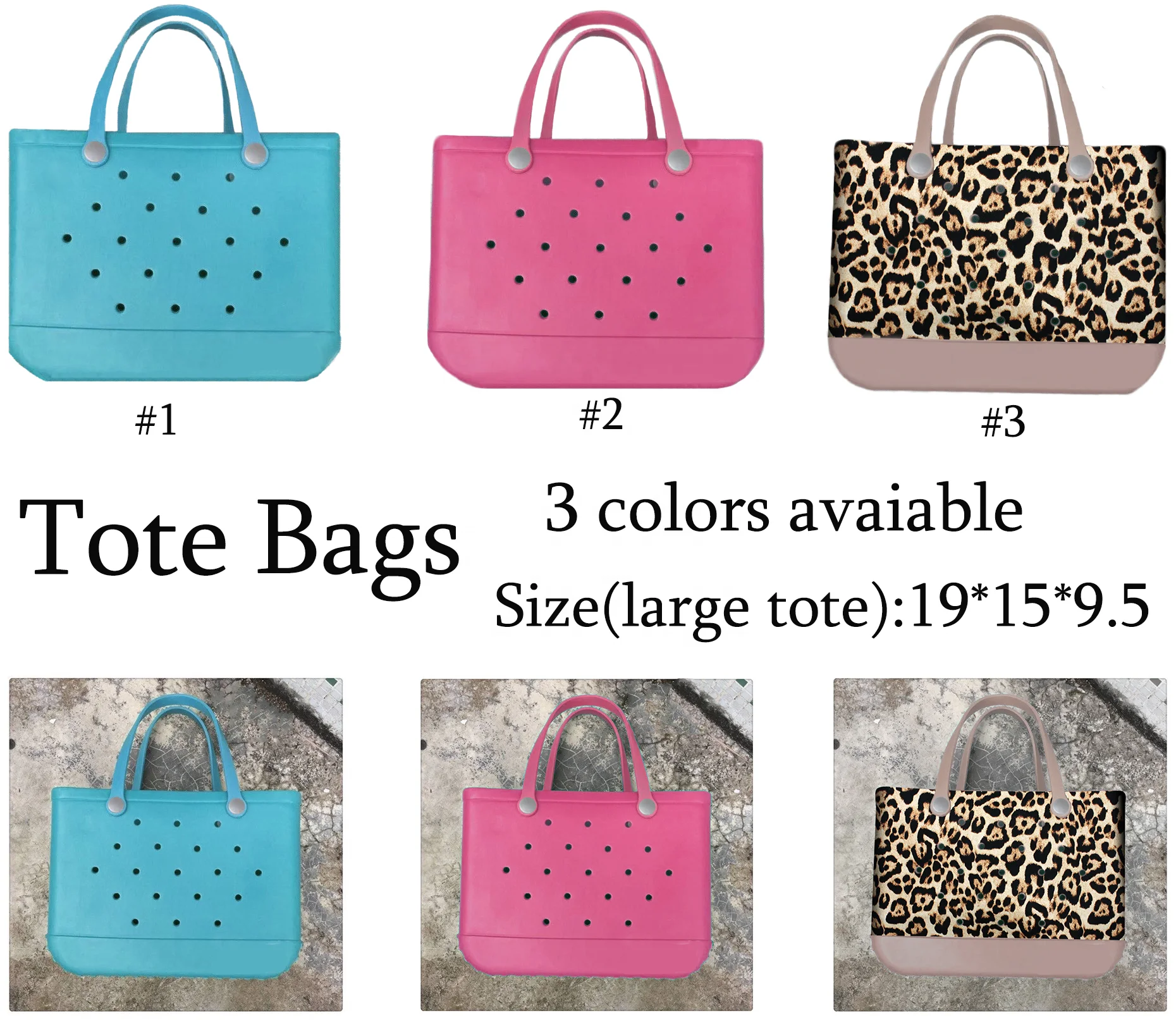 

New Arrival Personalized Hollow-out EVA Solid Colors Tote, Picture