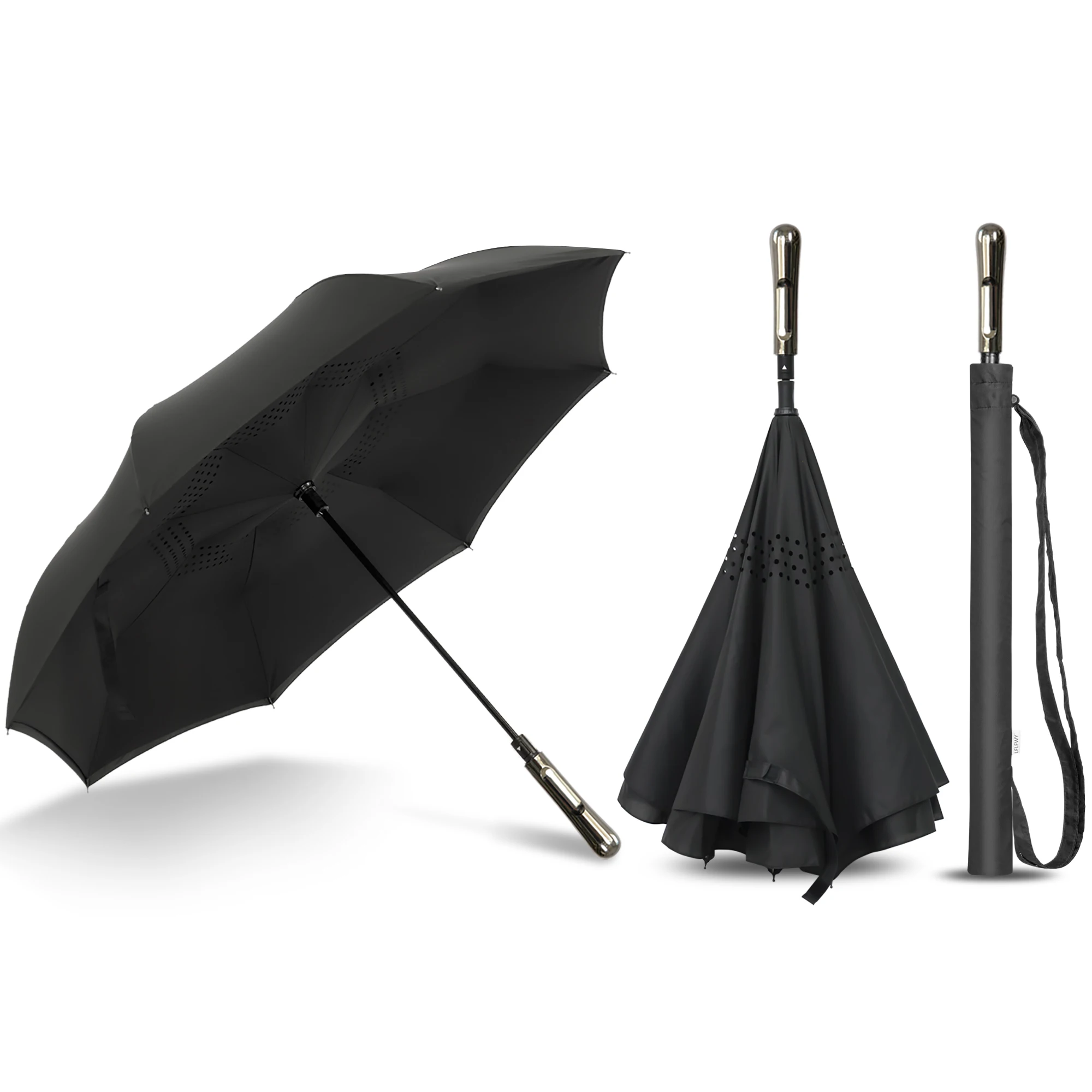 

Hot Sale Double Layer Windproof Automatic close manual open Inverted Umbrella For Car