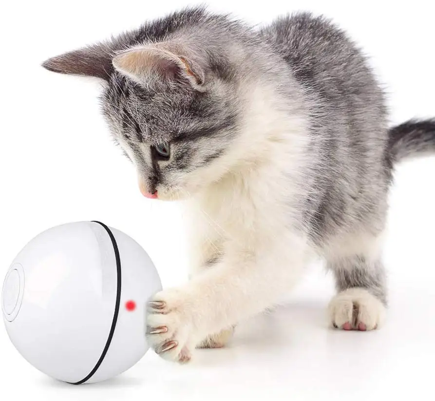 

New Design High Quality Dog Charging Intelligent Electronic Motion Teaser Yo Yo Flutter Puzzle Smart Pet Cat Ball Toy, Green/ white/ pink