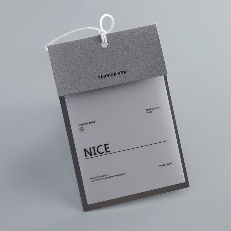 Fashion Embossed Swing Paper Tags Luxury Matte LOGO Hangtags Clothing Custom Hang Tag for Garment Brand
