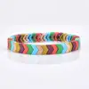 BM2009 Hot Selling Rainbow Enamel Chevron Title Bracelets for Women