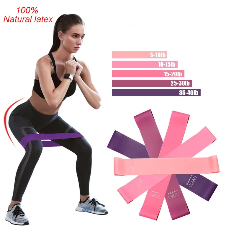

zhl1106 Yoga Home Workout Accessories Elastic Gym Hip Resistance Band, Strength Training Latex Resistance Bands Fitness, Colourful
