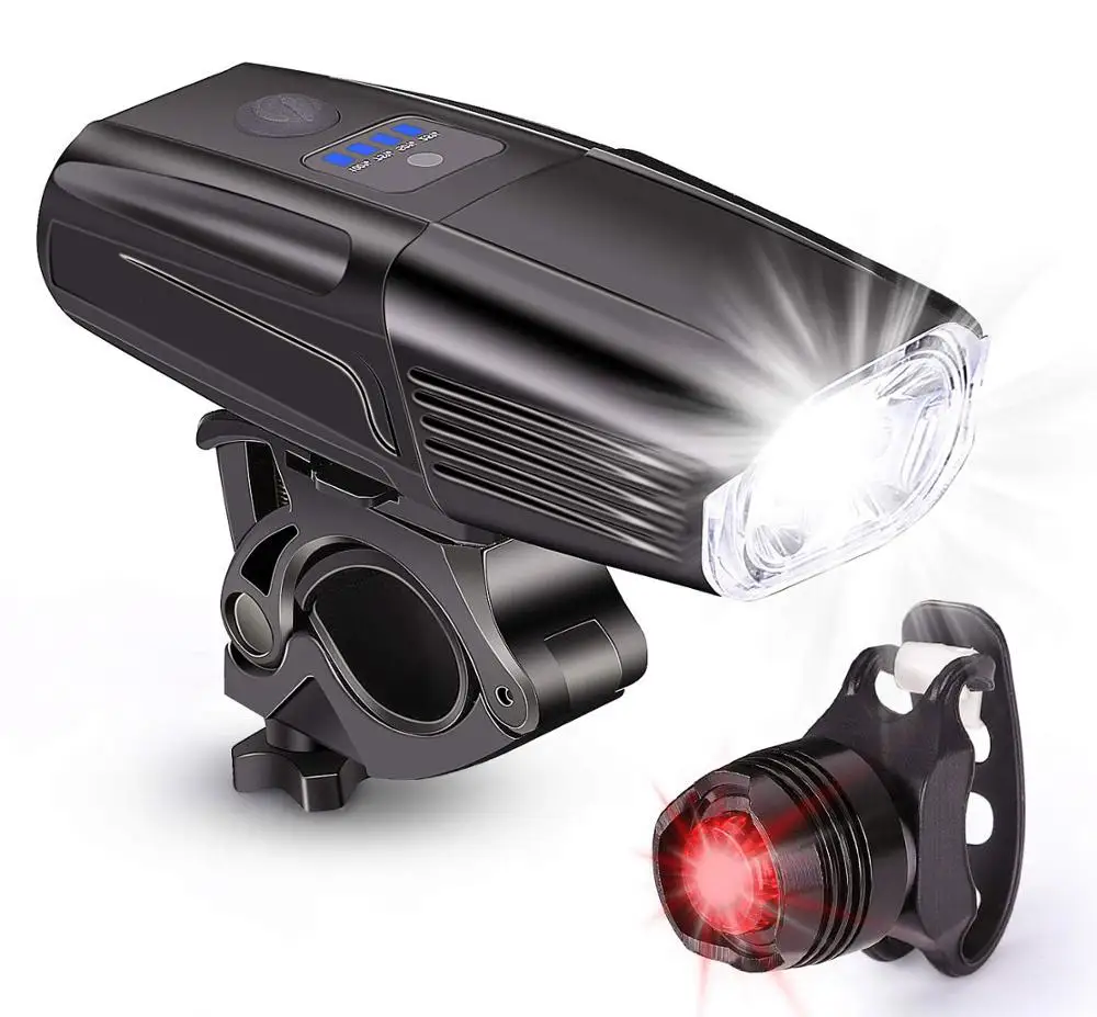 5 Modes Built In 4000mah Battery Front Bicycle Light Headlight Usb