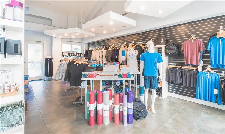 中国工厂零售体育商店设计瑜伽服装店展示