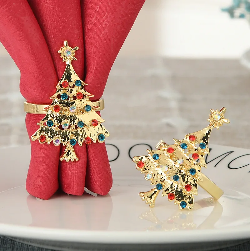 

Jachon best selling napkin buckles Christmas tree shape napkin ring trendy cute napkin ring, As picture