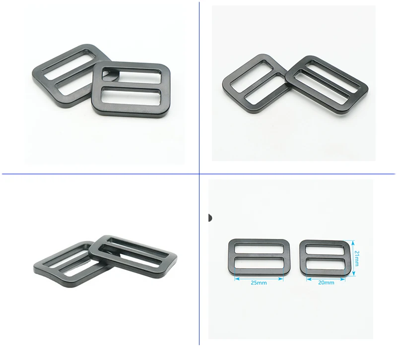 Factory Wholesale Adjustable Metal Slide Buckle Zinc Alloy Black Tri