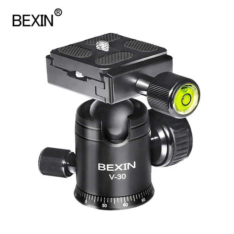 

Wholesale Camera Accessories high quality professional 360 degree panoramic ball head with plate for DSLR camera tripod monopod, Black