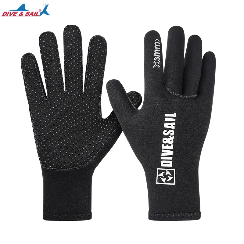 New 3mm Neoprene Five Finger Gloves UV Protection Waterproof Stretch Keep Warm Diving Equipment Winter Diving Gloves