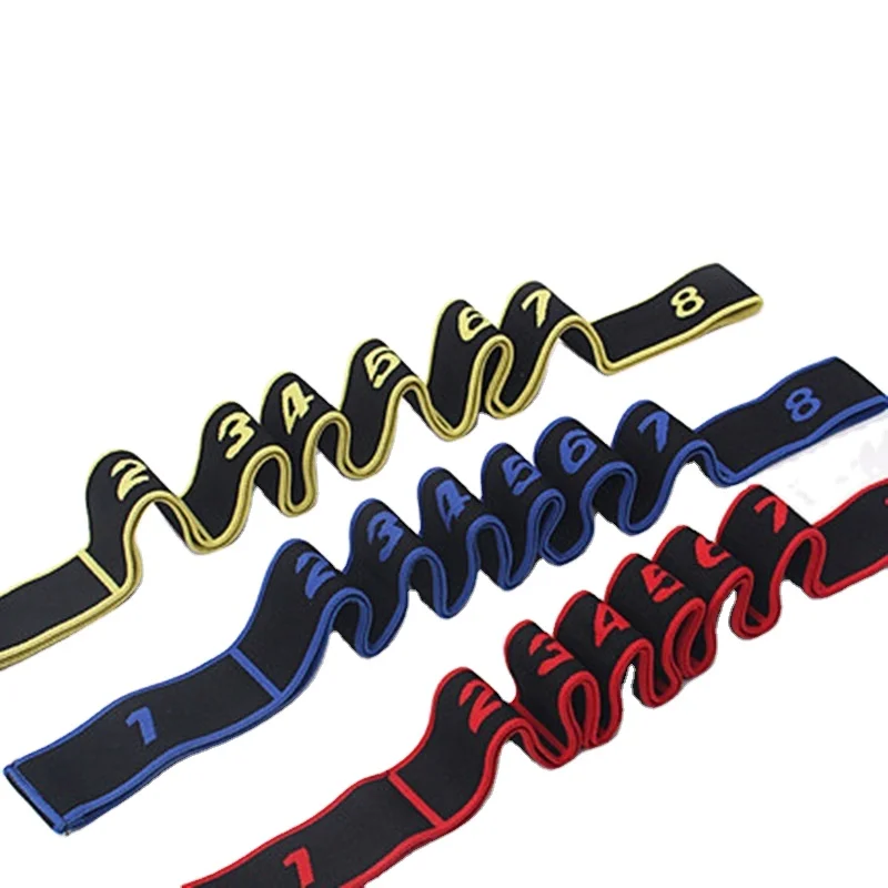 

Maideng Asana Yoga elastic Latin dance stretch training figure eight stretch belt, Red, blue, yellow