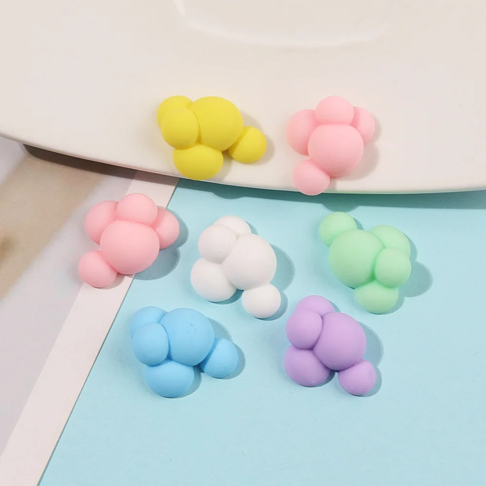 

wholesale price matte colored cute 3d miniature cloud design flatback resin cabochons for phone case