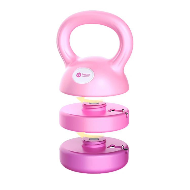 

Pink adjustable kettlebell kettle bell portable weight grip