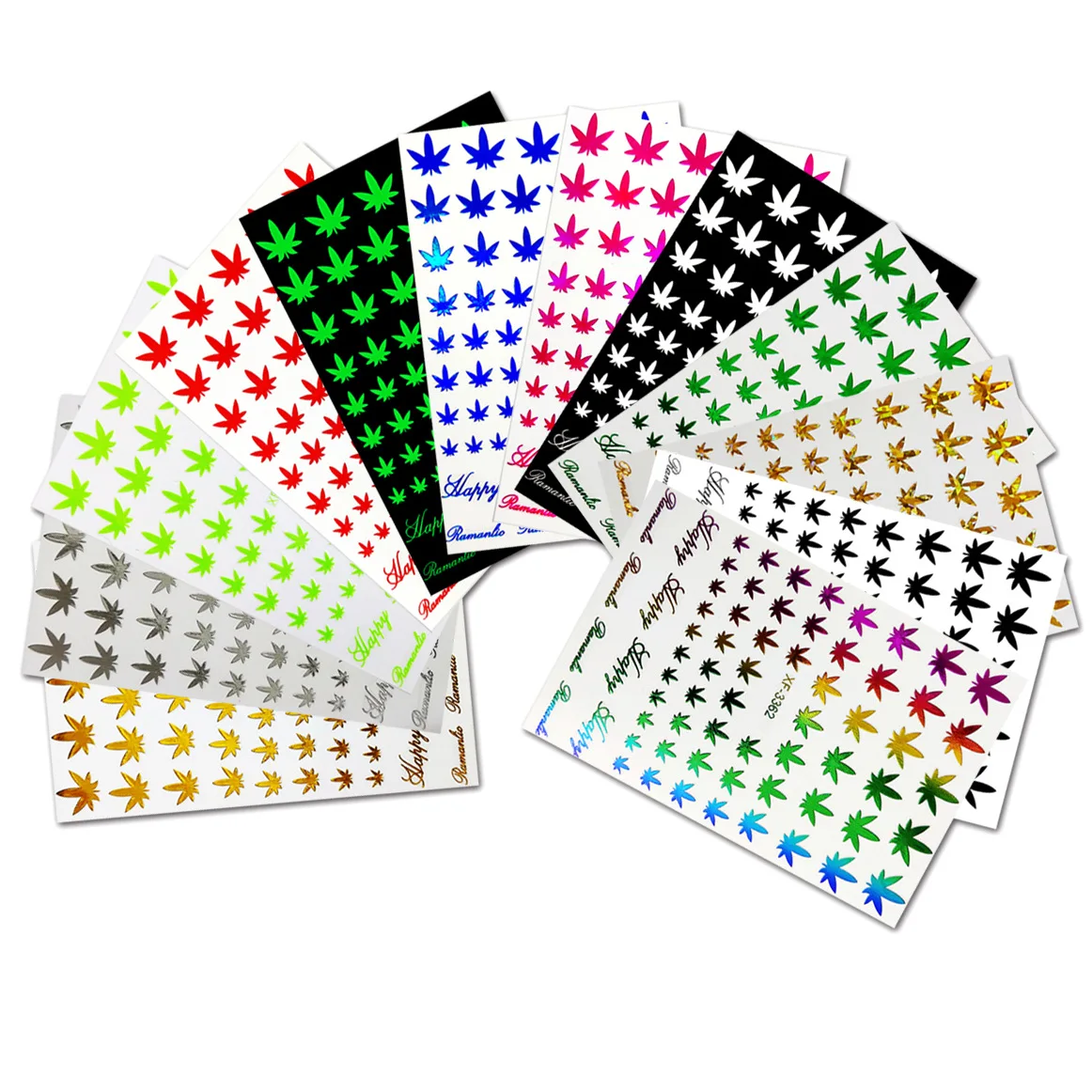 

12 Colors Wholesale Supplies Adhesive Maple Leaf Nail Decal Nail Foil Stickers