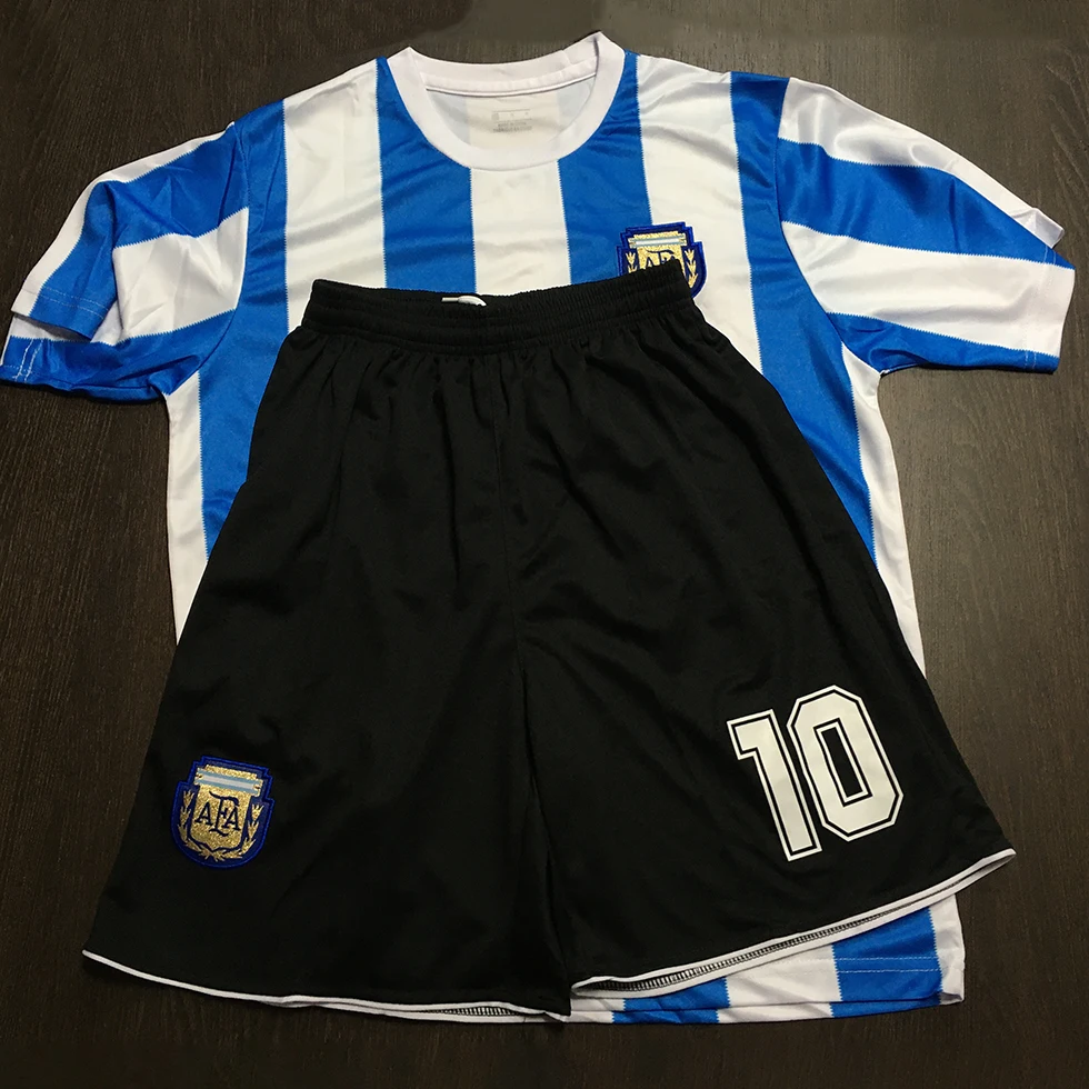 

1986 Argentina Maradona Football Shirt Retro Customized Maradona Soccer Jersey, Customized color