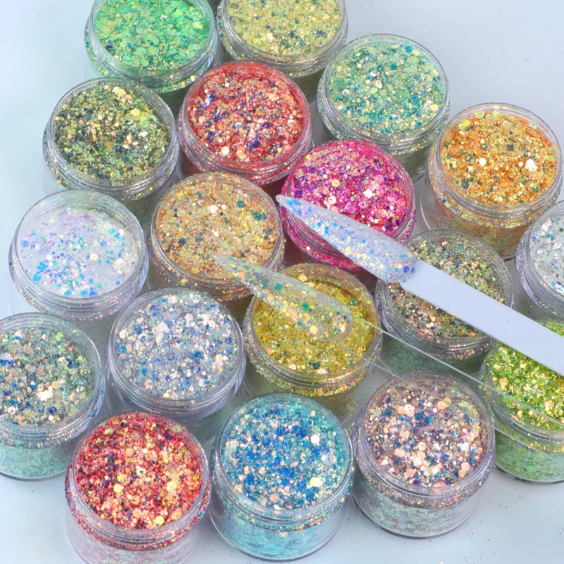 

Gold Silver Nail Glitter Powder Gradient Nail Art Pigment Dust Glitter Colorful DIY Nail Art Decoration, 12 colors