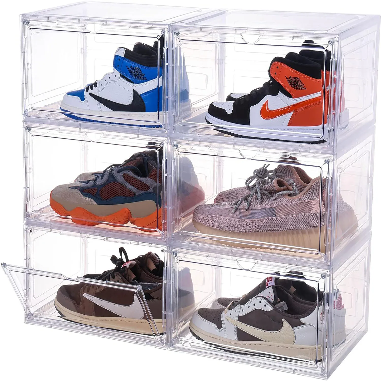 Hot Sale Black Shoe Storage Box Foldable Plastic PP Injection Household Eco-Friendly Save Space Rectangle Design Reasonable